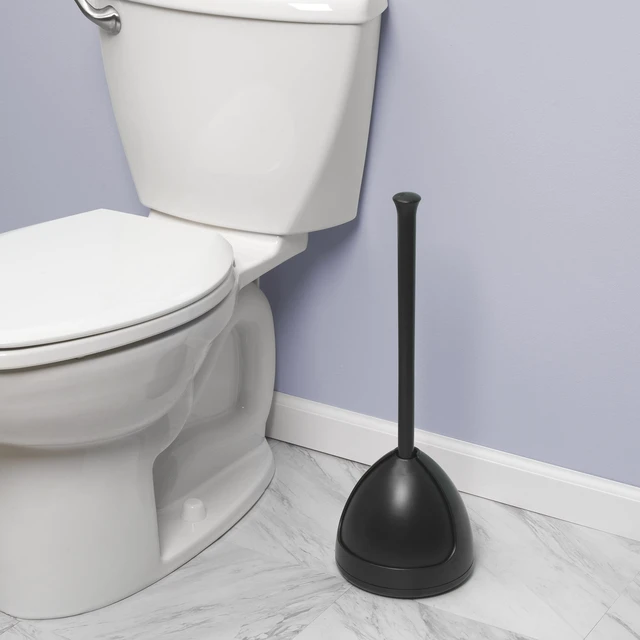 Alt view image 5 of 7 - Plumb Craft Toilet Plunger with Twist Caddy Storage Holder, Black