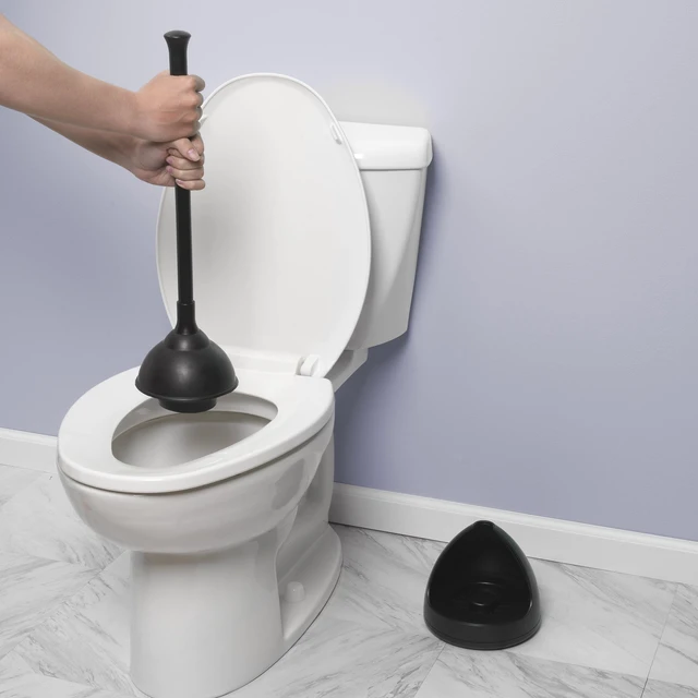 Alt view image 6 of 7 - Plumb Craft Toilet Plunger with Twist Caddy Storage Holder, Black