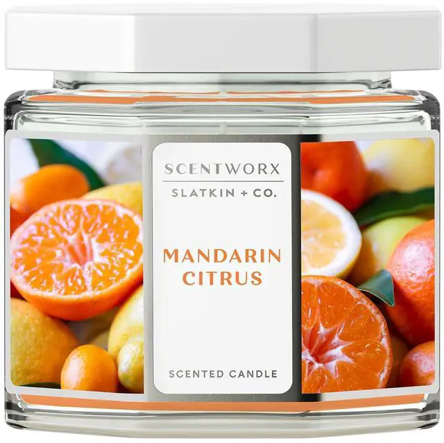 Alt view image 5 of 6 - Slatkin & Co Scentworx 14.5oz Mandarin Citrus 3-Wick Jar Candle