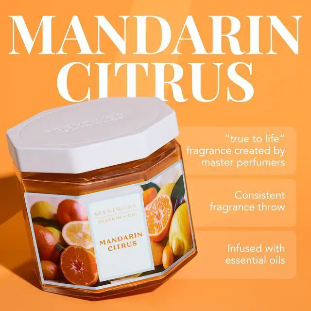Alt view image 2 of 6 - Slatkin & Co Scentworx 14.5oz Mandarin Citrus 3-Wick Jar Candle