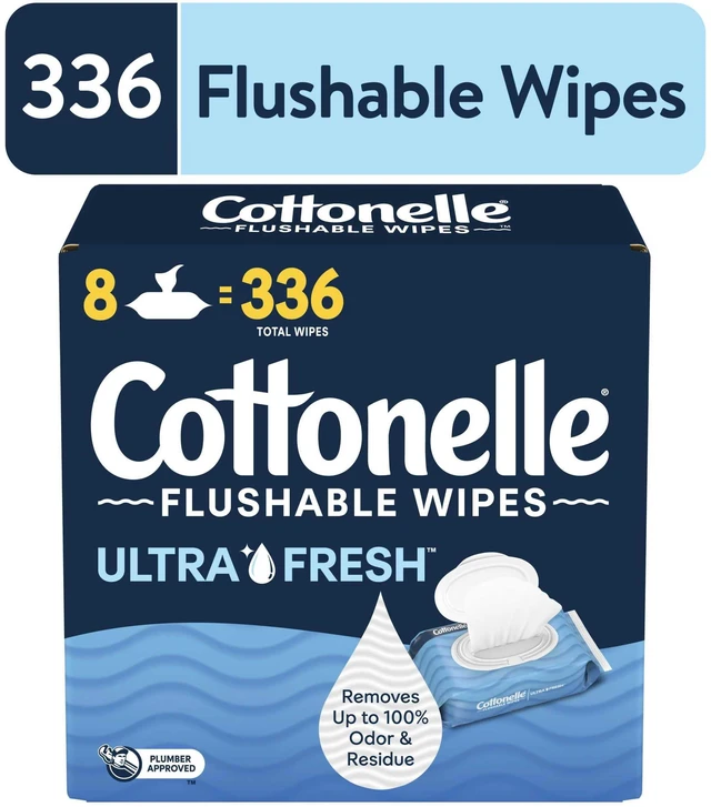 Main image of Cottonelle Ultra Fresh Flushable Wet Wipes, 8 Flip-Top Packs