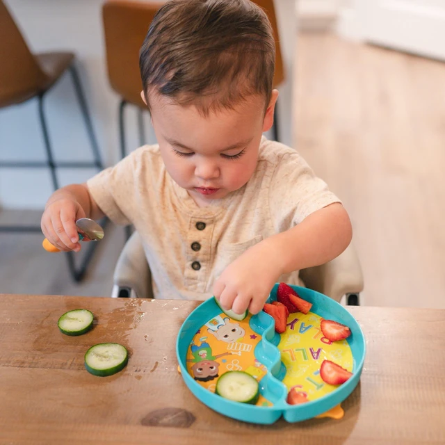 Alt view image 4 of 6 - CoComelon 3-Piece Mealtime Set with Divided Suction Plate, Bowl and Spoon, Green, 9m+