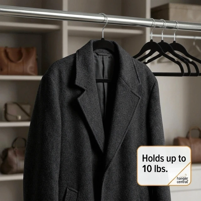 Alt view image 4 of 6 - Hanger Central 25-Pack 17-Inch Black Velvet Clothes Hangers with Swivel Hook