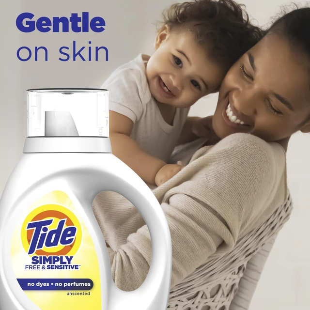 Alt view image 5 of 6 - Tide Simply Liquid Laundry Detergent, Free & Sensitive, 3 Pack, 32 fl oz, 24 Loads