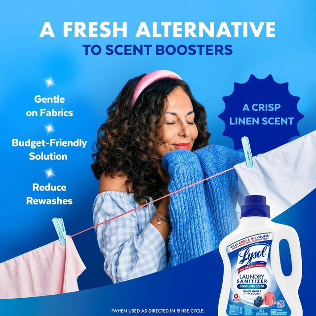 Alt view image 4 of 5 - Lysol Laundry Sanitizer Additive, Crisp Linen, 90 fl oz