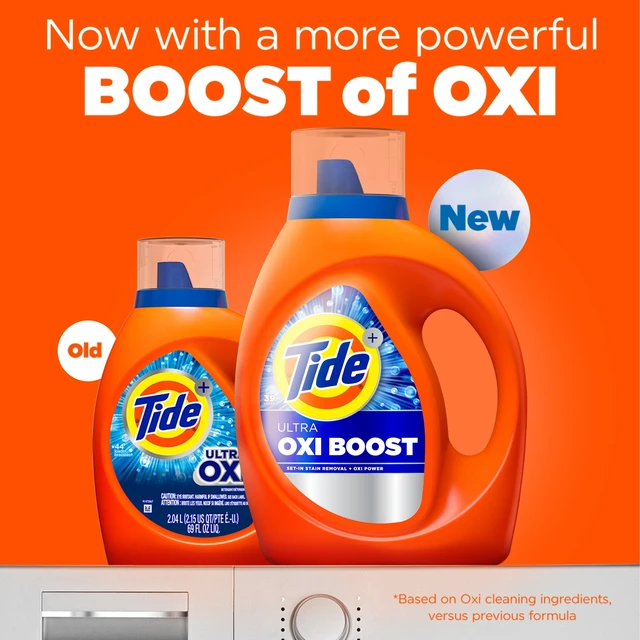 Alt view image 2 of 5 - Tide Ultra Oxi Boost Liquid Laundry Detergent, Advanced Stain Remover, 73 fl oz, 52 Loads