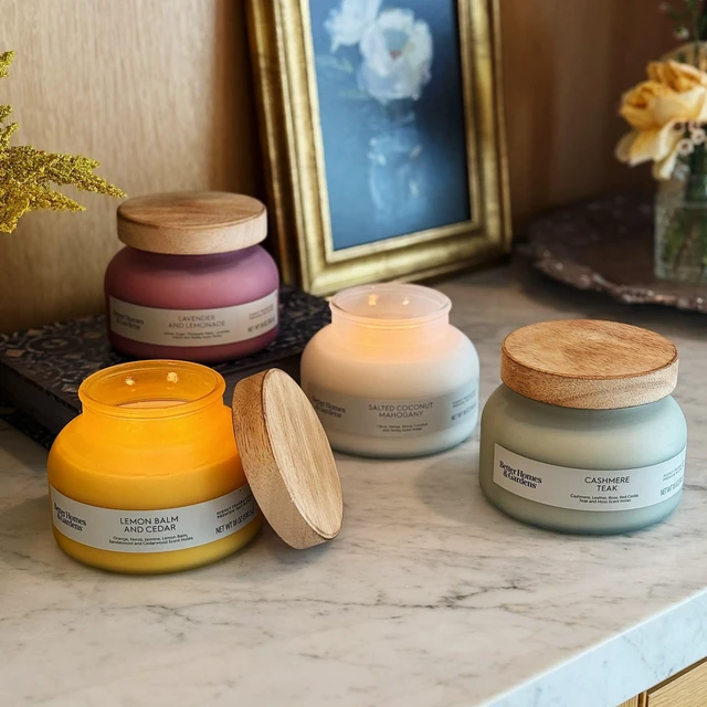 Alt view image 4 of 6 - Better Homes & Gardens Salted Coconut Mahogany Scented 2-Wick Frosted Jar Candle, 18oz