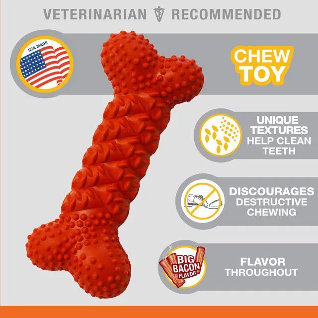 Alt view image 6 of 6 - Nylabone Daily Dental Rubber Braid Bone for Dogs Up to 35lbs
