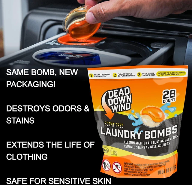 Alt view image 4 of 6 - Dead Down Wind Laundry Bombs Pods 28ct Unscented Hunting Detergent 19.04oz