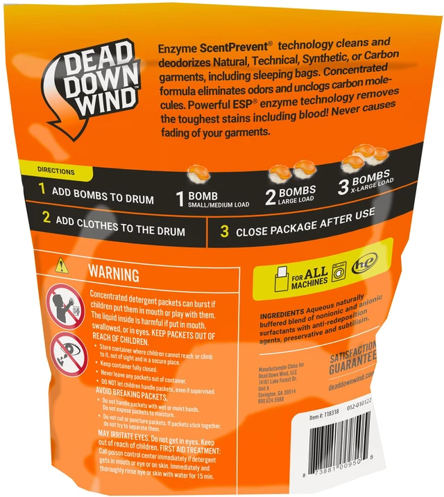 Alt view image 5 of 6 - Dead Down Wind Laundry Bombs Pods 28ct Unscented Hunting Detergent 19.04oz