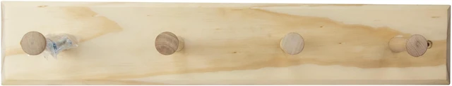 Alt view image 4 of 4 - Mainstays 18-Inch Wall Mounted Unfinished Wood Hook Rack, 4 Pegs