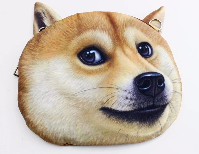 Alt view image 3 of 3 - Women's 3D Print Dog Face Crossbody Bag