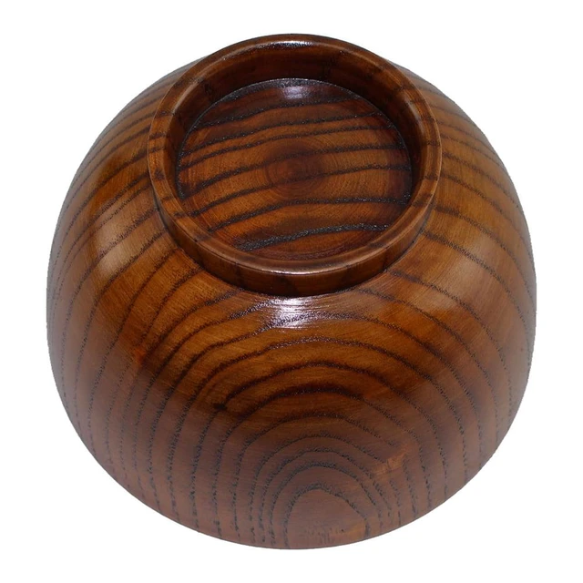 Alt view image 4 of 7 - Solid Wood Bowl Japanese Style Children Serving Tableware for Salad Rice Miso Soup Fruits Decorative Display Gift, Single Bowl
