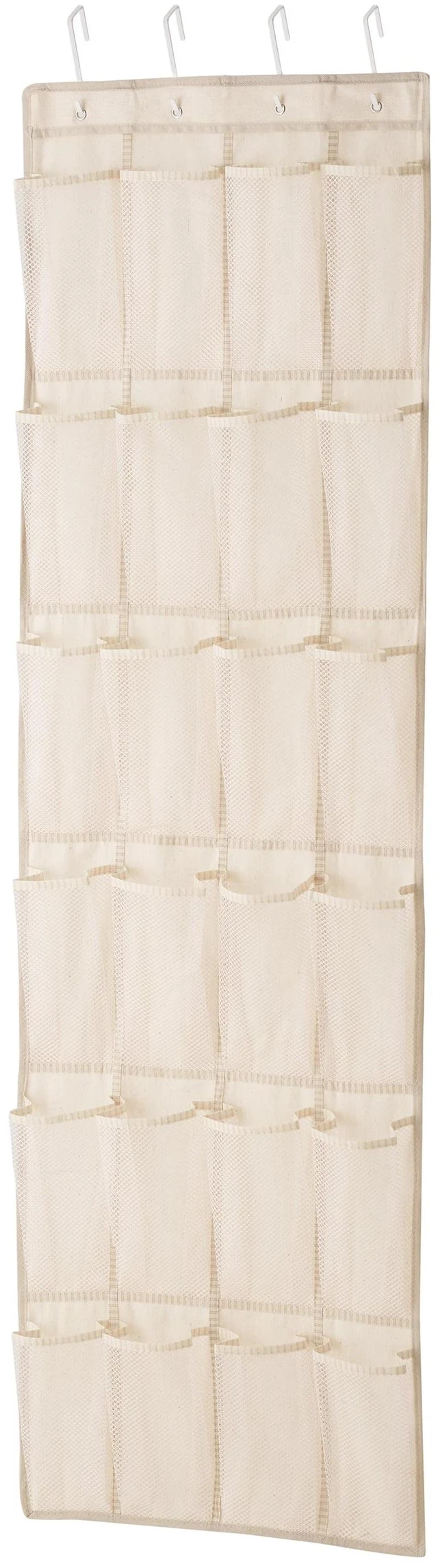 Alt view image 5 of 5 - Mainstays 24-Pocket Canvas Over-the-Door Hanging Shoe Organizer, Beige