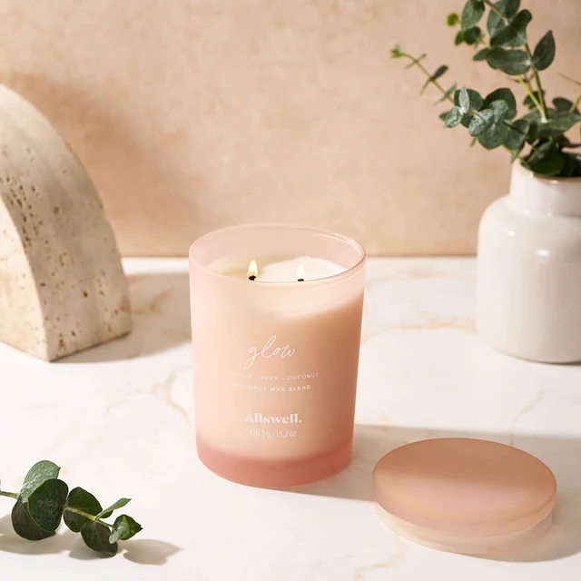 Alt view image 3 of 6 - Allswell Glow Scented 2-Wick Spa Jar Candle, Vanilla + Pear + Coconut, 15.2 oz