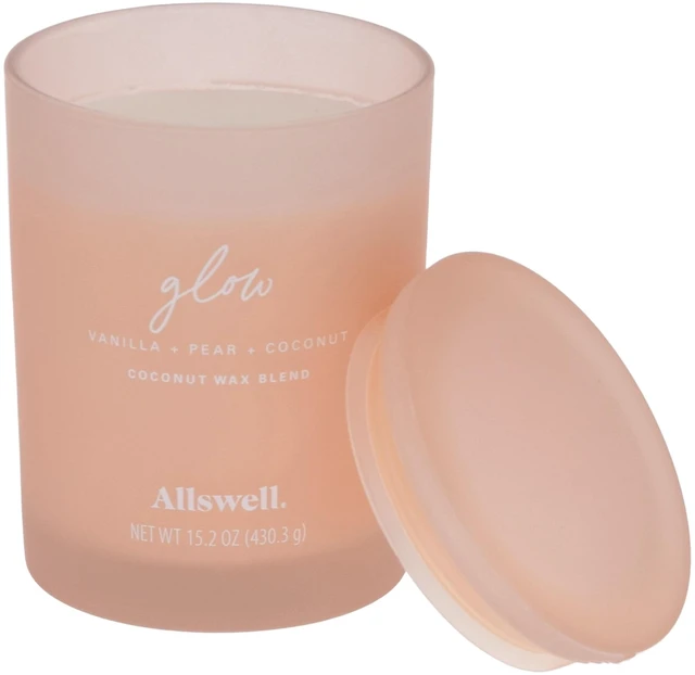 Alt view image 2 of 6 - Allswell Glow Scented 2-Wick Spa Jar Candle, Vanilla + Pear + Coconut, 15.2 oz