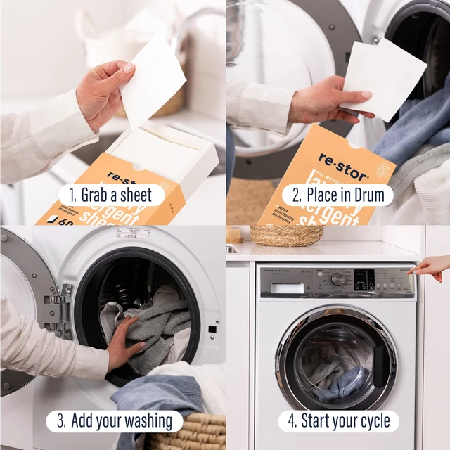 Alt view image 4 of 5 - Restor Stain-Fighting Laundry Detergent Sheets, Tropical Breeze, 60Count