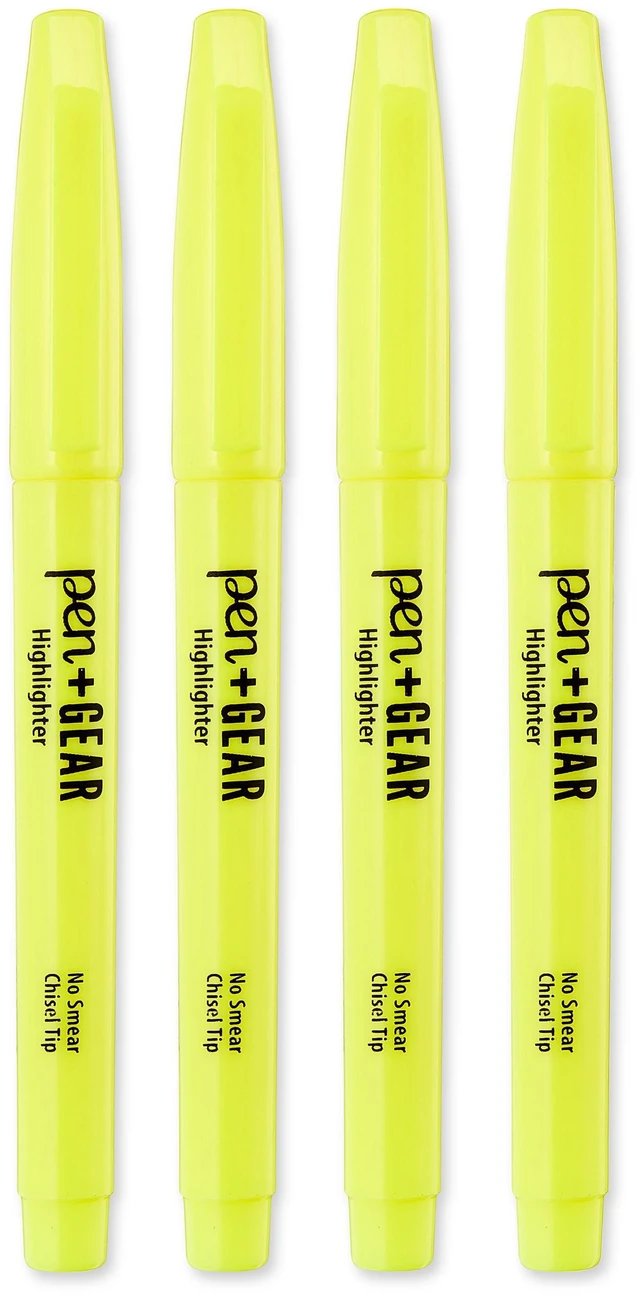 Alt view image 6 of 6 - Pen+Gear Yellow Chisel Tip Pocket Highlighters, 36 Count