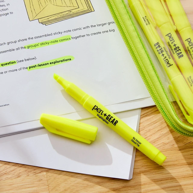Alt view image 5 of 6 - Pen+Gear Yellow Chisel Tip Pocket Highlighters, 36 Count
