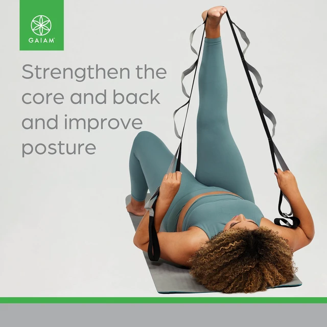 Alt view image 3 of 6 - Gaiam Stretch Strap 60 Inches Grey