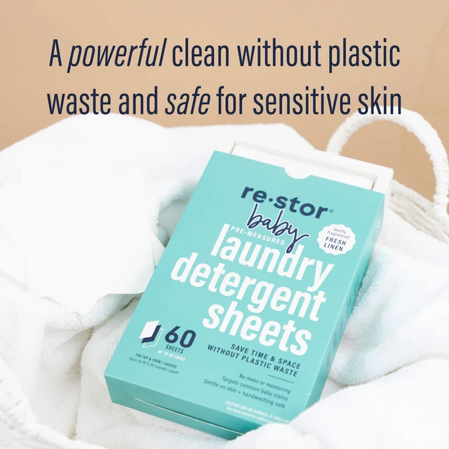 Alt view image 6 of 6 - Restor Baby Laundry Detergent Sheets, 60 Sheets (60 Washes)