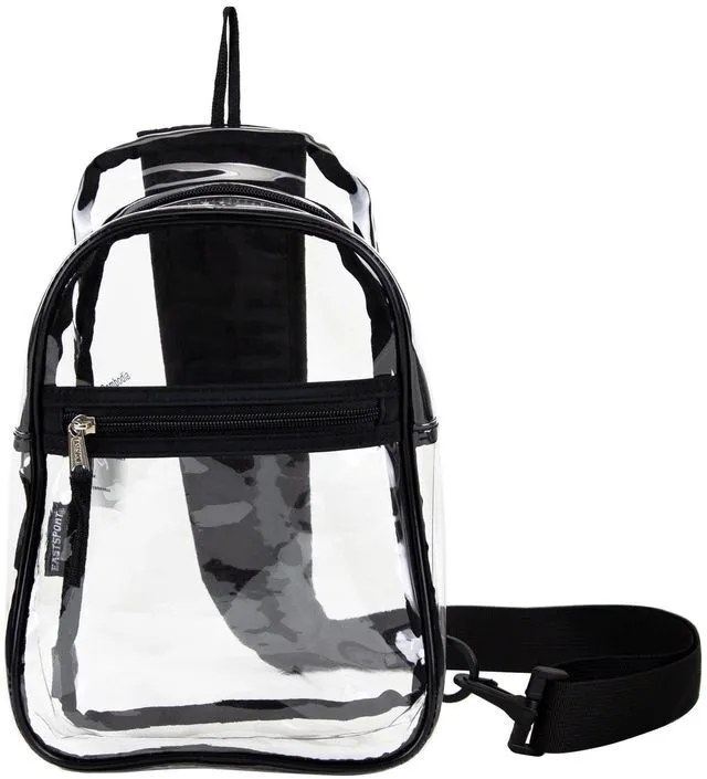 Main image of Eastsport Unisex Clear Sling Stadium Approved Bag, Black Trim
