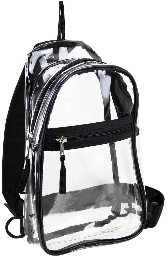 Alt view image 4 of 6 - Eastsport Unisex Clear Sling Stadium Approved Bag, Black Trim