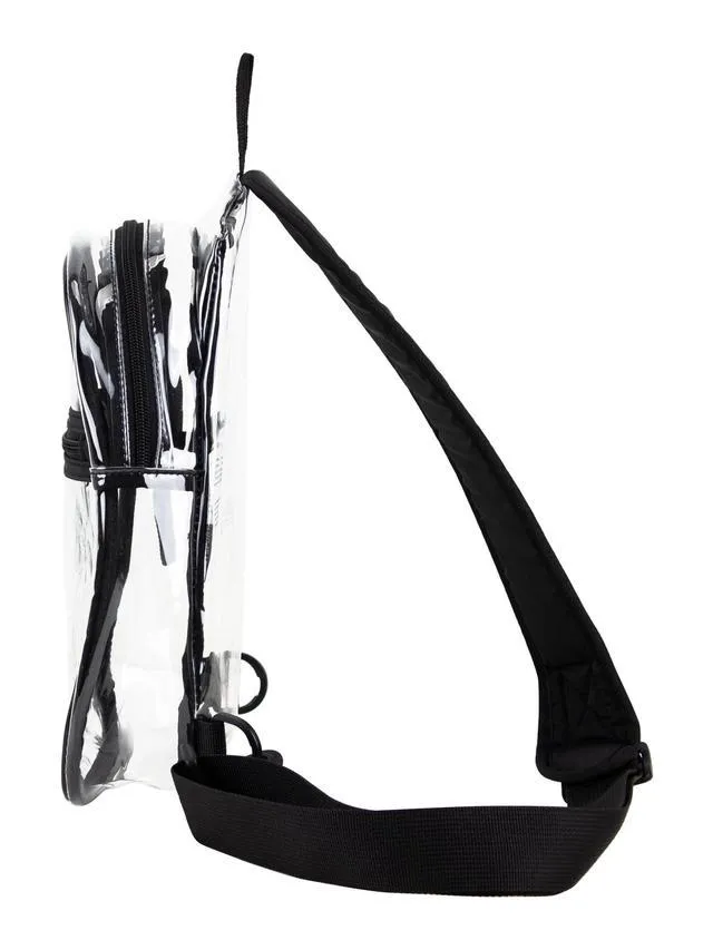 Alt view image 6 of 6 - Eastsport Unisex Clear Sling Stadium Approved Bag, Black Trim