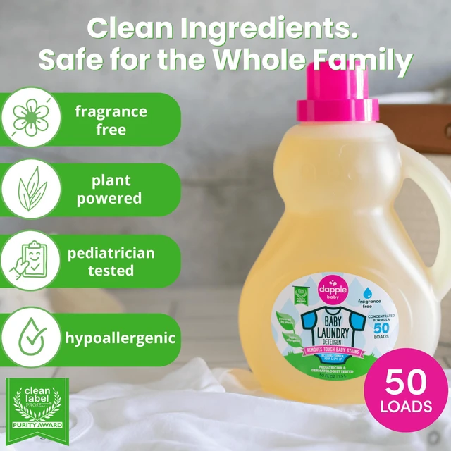 Alt view image 3 of 5 - Dapple Baby Laundry Detergent Fragrance-Free 50 fl oz Bottle