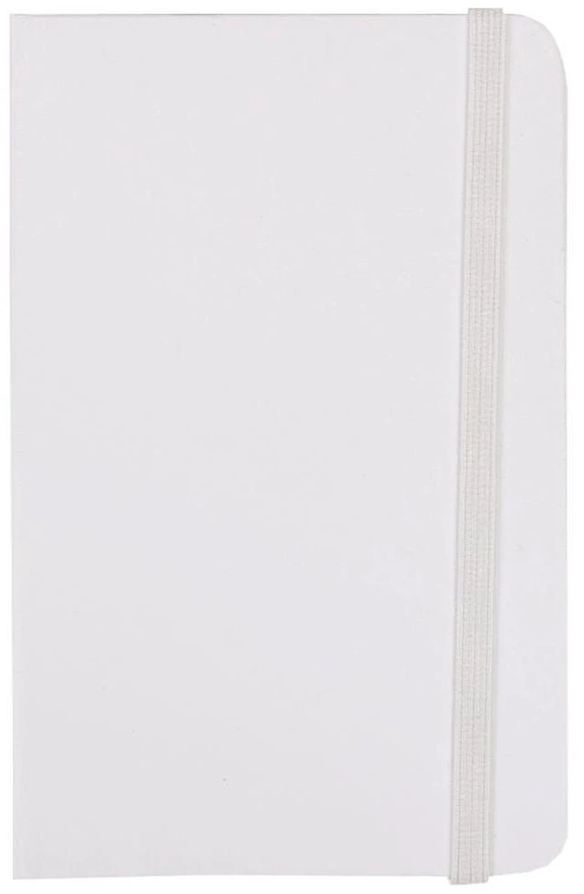 Alt view image 2 of 3 - JAM Paper Hardcover Notebook, 100 Lined Sheets, 3.75 x 5.625 Inches, White, Small, 1 Pack with Elastic Band