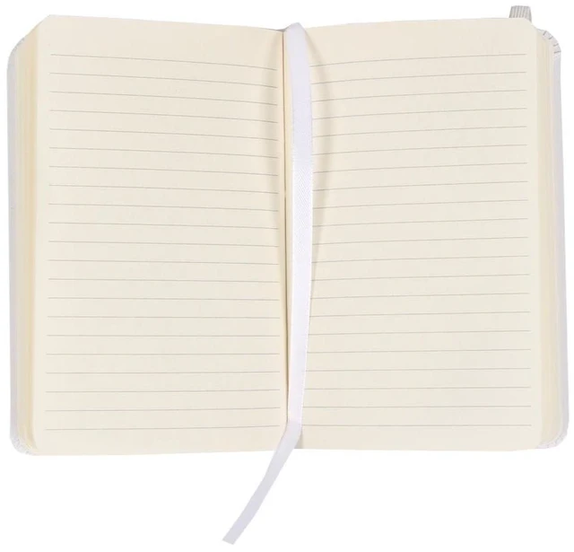 Alt view image 3 of 3 - JAM Paper Hardcover Notebook, 100 Lined Sheets, 3.75 x 5.625 Inches, White, Small, 1 Pack with Elastic Band
