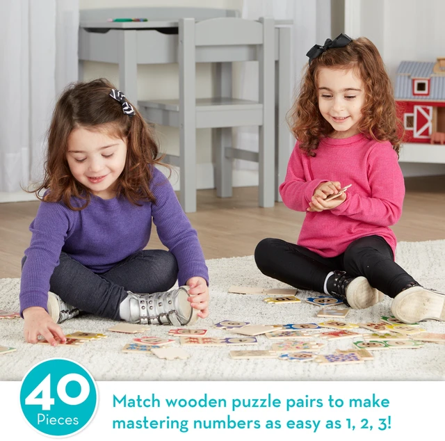 Alt view image 3 of 6 - Melissa & Doug Self-Correcting Wooden Number Puzzles with Storage Box, 40Pcs