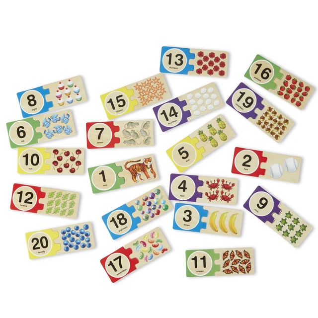 Alt view image 2 of 6 - Melissa & Doug Self-Correcting Wooden Number Puzzles with Storage Box, 40Pcs