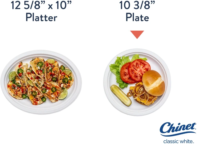 Alt view image 4 of 6 - Chinet Classic Premium Disposable Paper Dinner Plates, 10 3/8", White, 80 Count