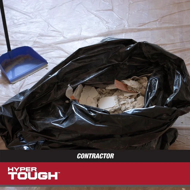 Alt view image 5 of 5 - Hyper Tough 55-Gallon Contractor Garbage Bags, Flap Tie, 2 Mil, 20 Bags
