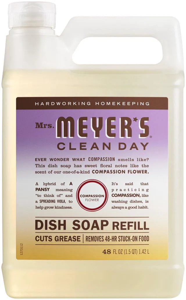 Main image of Mrs. Meyer's Clean Day Liquid Dish Soap Refill, 48Fl Oz, Compassion Flower Scent