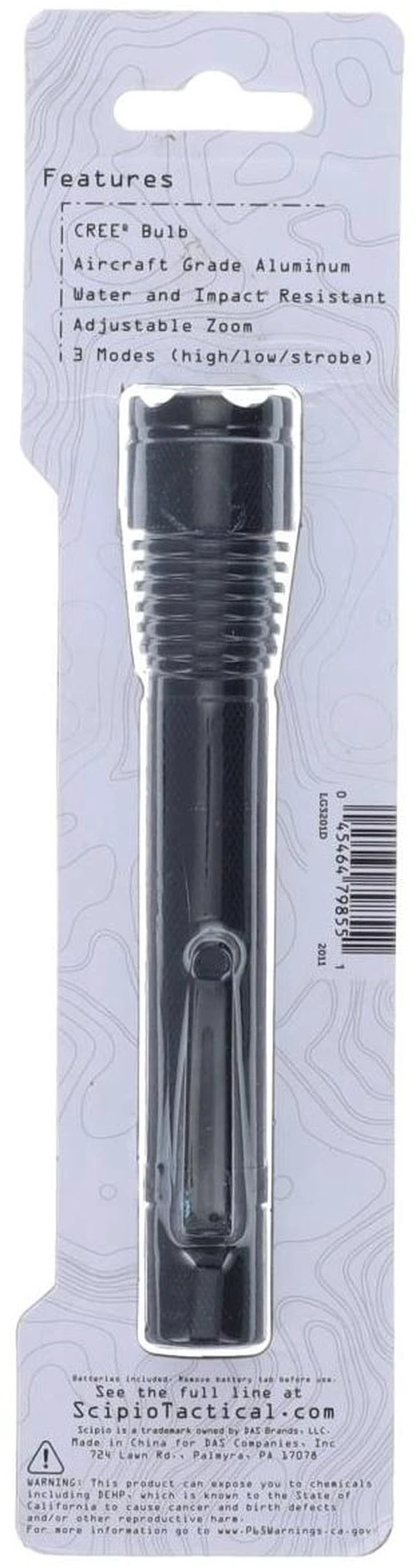 Alt view image 3 of 3 - Scipio S3201D 6-Inch Tactical Flashlight, 180 Lumens, Lightweight, Adjustable Beam