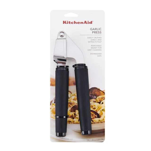 Alt view image 6 of 7 - Kitchenaid 0.58 lb Stainless Steel Garlic Press with Black Rubber Handle