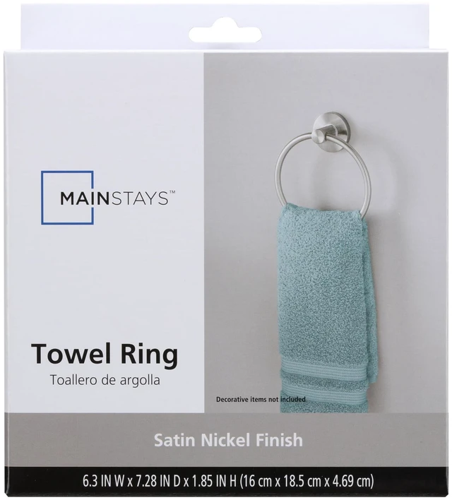 Alt view image 5 of 6 - Mainstays Modern Round Towel Ring, Satin Nickel
