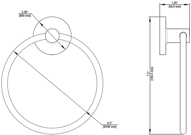 Alt view image 3 of 6 - Mainstays Modern Round Towel Ring, Satin Nickel