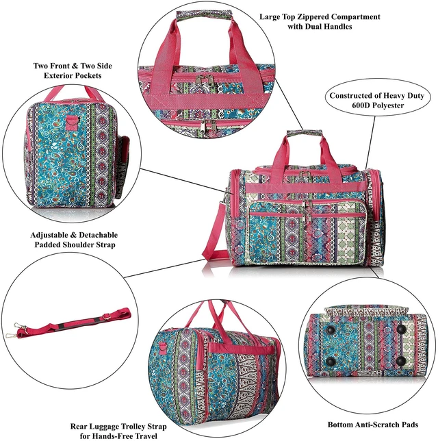 Alt view image 2 of 3 - CalBags Classic Prints 19-Inch Duffel Bag, Floral Paisley