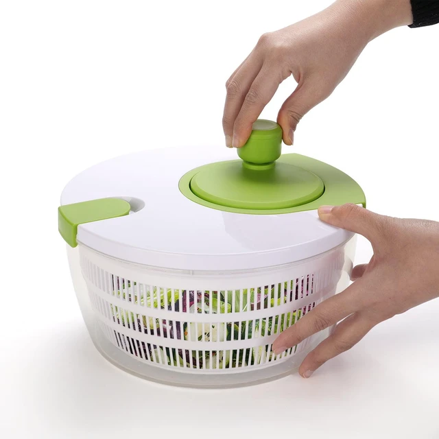 Alt view image 4 of 7 - Mainstays 4qt Salad Spinner Vegetable Dryer, Green, BPA-Free