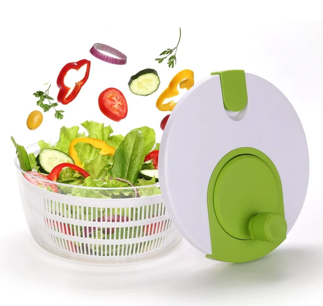 Alt view image 6 of 7 - Mainstays 4qt Salad Spinner Vegetable Dryer, Green, BPA-Free