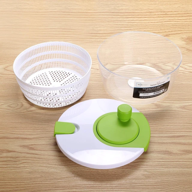 Alt view image 3 of 7 - Mainstays 4qt Salad Spinner Vegetable Dryer, Green, BPA-Free
