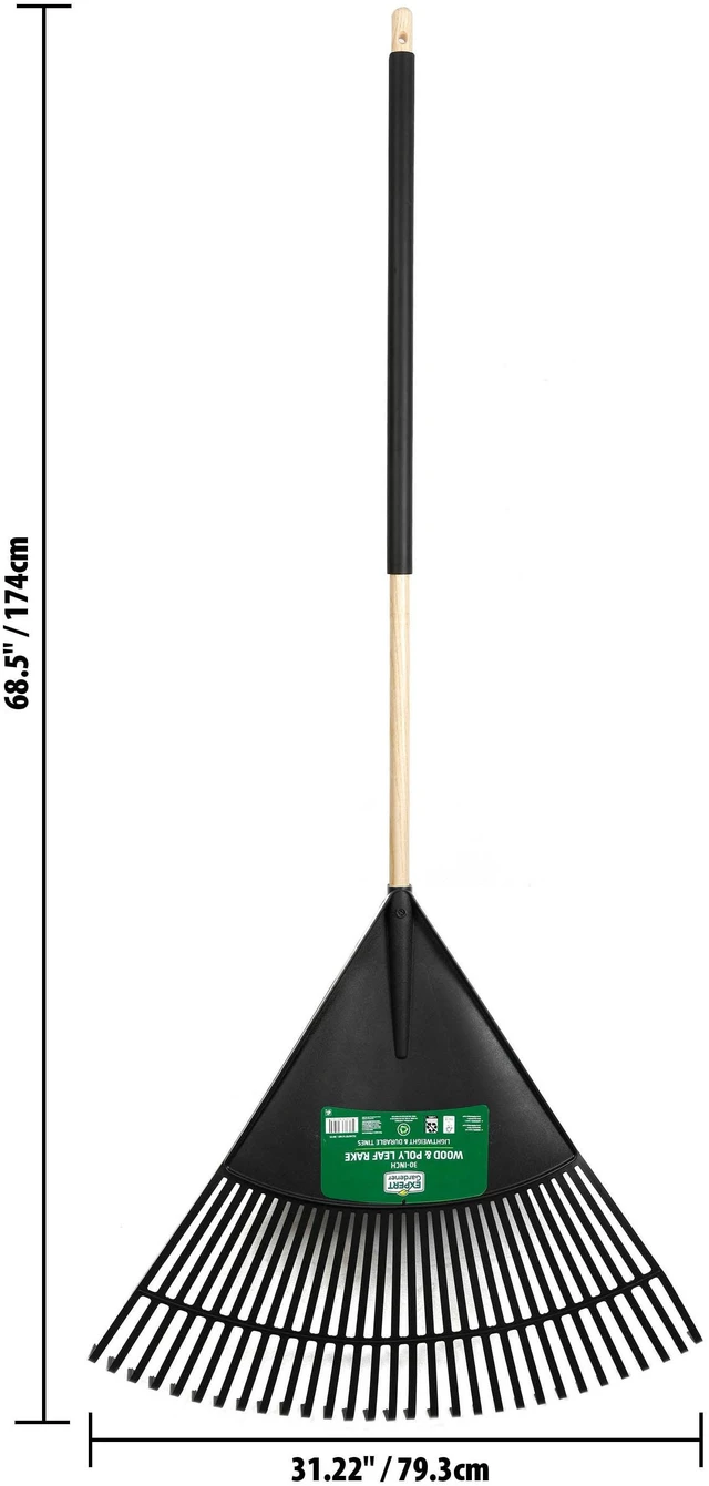 Alt view image 4 of 6 - Expert Gardener 30in Wood and Poly Leaf Rake