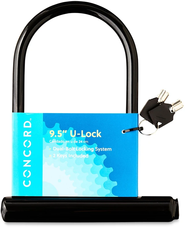 Alt view image 2 of 6 - Concord Bike U-Lock with Key, 9.5in, Black