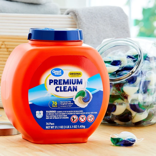 Alt view image 6 of 7 - Great Value Premium Clean Laundry Pacs 76 Count Original Scent