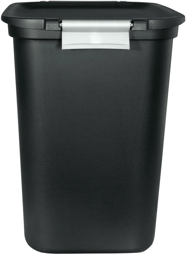 Alt view image 5 of 6 - Hefty 7.7 Gallon Plastic Lift Top Kitchen Trash Can with Lid and Lock, Black