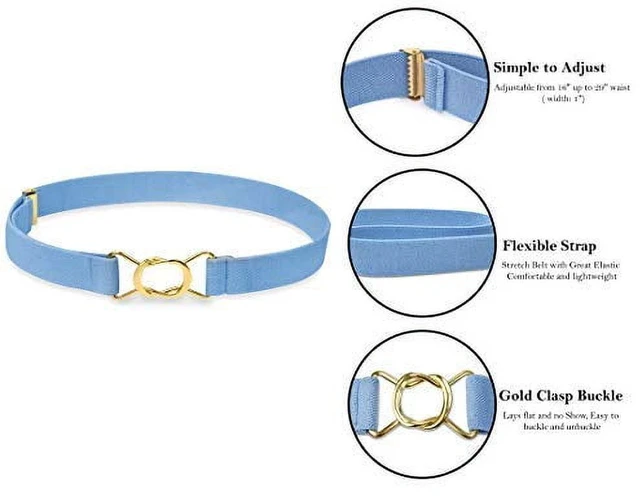 Alt view image 3 of 3 - Hold'em Kids Toddler Boys Elastic Adjustable Stretch Belt with Gold Buckle Clasp