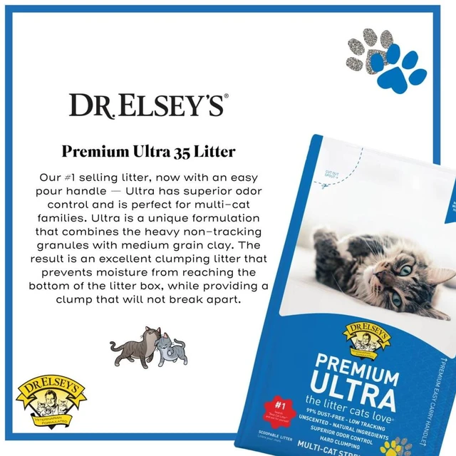 Alt view image 4 of 5 - Dr. Elsey's Premium Ultra Unscented Clumping Clay Cat Litter 35lb Bag